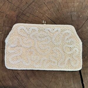 Magid Vintage Ivory Beaded Clutch